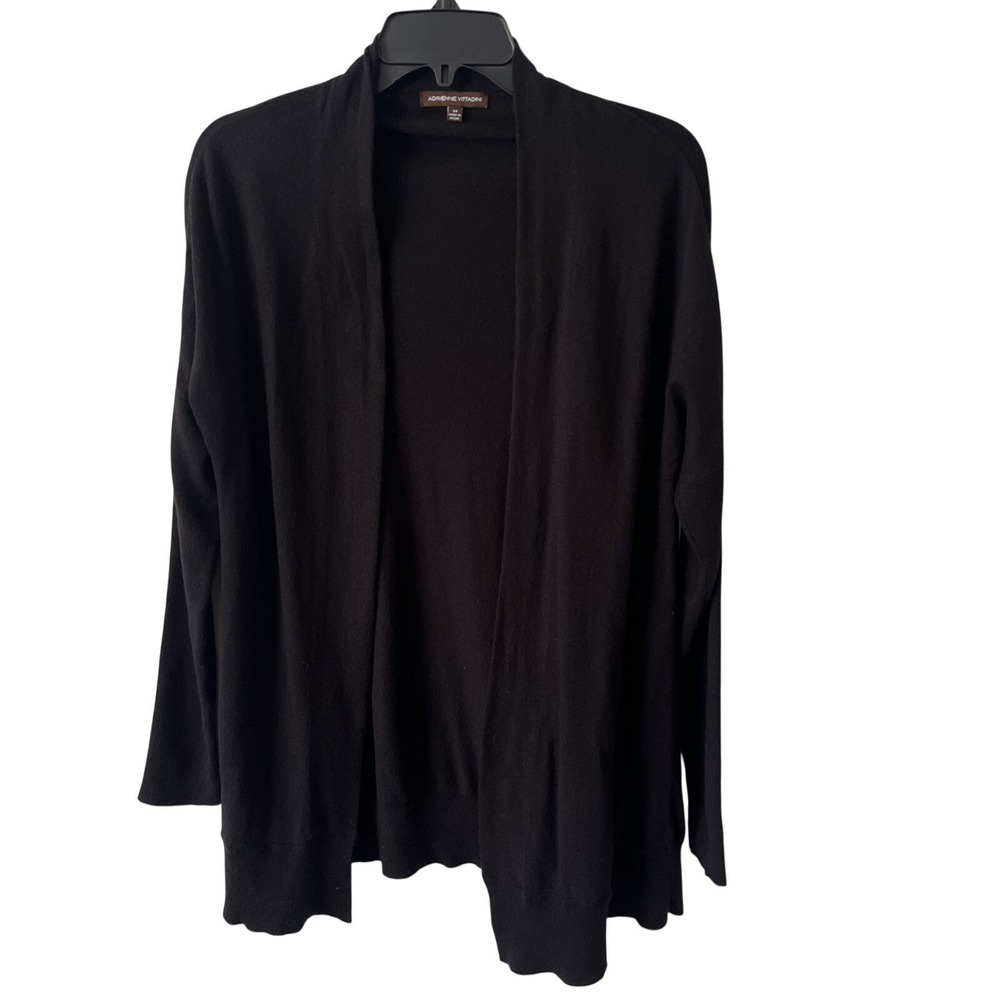 Adrienne Vittadini Cardigan Black M Wool Blend 90's Old Money Dark Academia